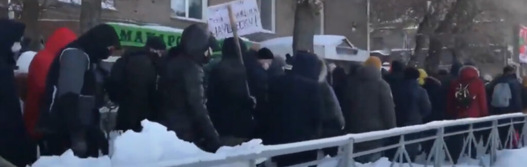 Несанкционированное шествие в Новосибирске. Источник: видеотрансляция штаба Навального
