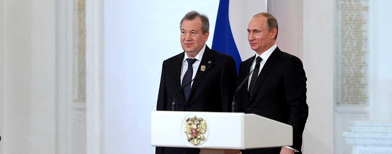 Г. Я. Красников и В. В. Путин на вручении Государственных премий Российской Федерации (12 июня 2015)